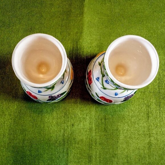 Ceramic Fruit & Vines Footed Egg Cups - Picture 6 of 8